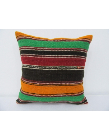 Colorful Striped Vintage Kilim Pillow