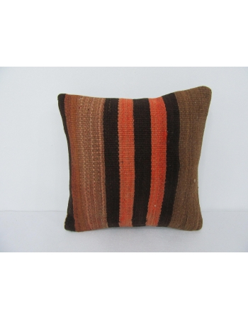 Brown & Orange Striped Kilim Pillow