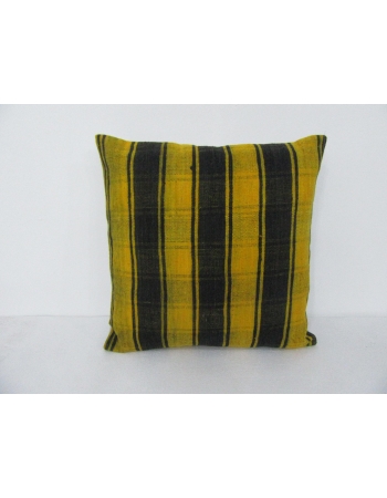 Striped Black & Yellow Kilim Pillow