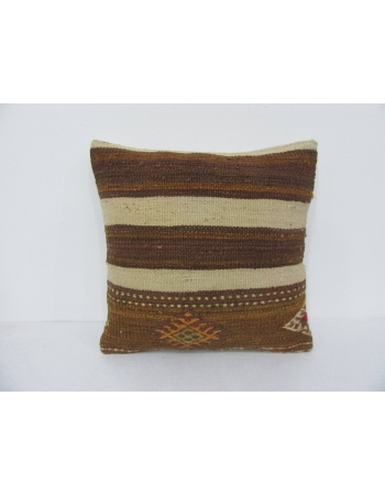 Brown & White Vintage Kilim Pillow