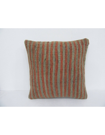 Green & Rust Vintage Striped Pillow