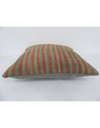 Green & Rust Vintage Striped Pillow
