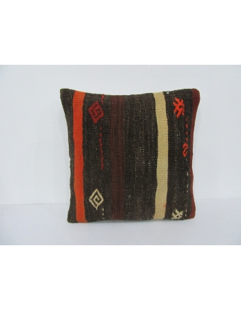 Brown & Orange Striped Kilim Pillow