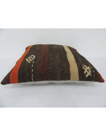 Brown & Orange Striped Kilim Pillow