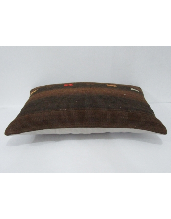 Striped Brown Vintage Wool Kilim Pillow
