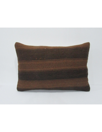 Wool Kilim Striped Brown Pillow Cover