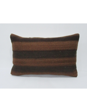 Vintage Brown Striped Turkish Kilim Pillow