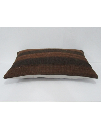 Vintage Brown Striped Turkish Kilim Pillow