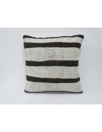 White & Brown Striped Kilim Pillow