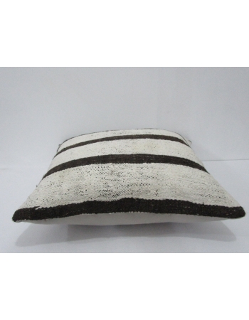 White & Brown Striped Kilim Pillow