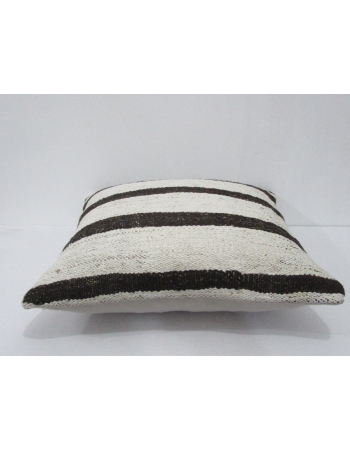 Brown & White Hemp Striped Kilim Pillow