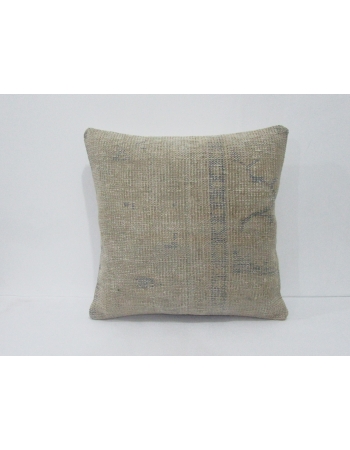 Distressed Vintage Ivory & Blue Pillow Cover