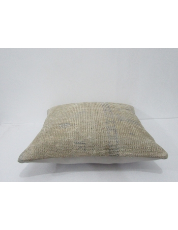 Distressed Vintage Ivory & Blue Pillow Cover