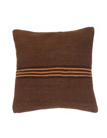 Striped Vintage Brown Kilim Pillow Cover