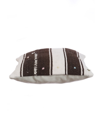 Striped White & Brown Kilim Pillow
