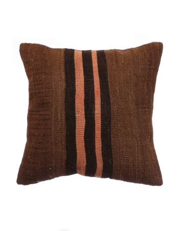 Vintage Brown Turkish Kilim Pillow Cover