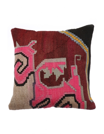 Unique Vintage Turkish Kilim Pillow Cover