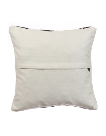 White & Dark Brown Kilim Pillow Cover