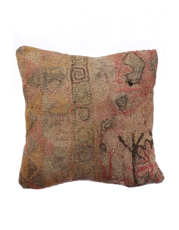 Embroidered Vintage Kilim Pillow Cover