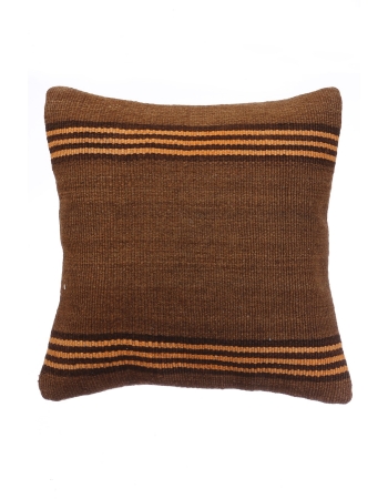 Brown & Orange Striped Kilim Pillow