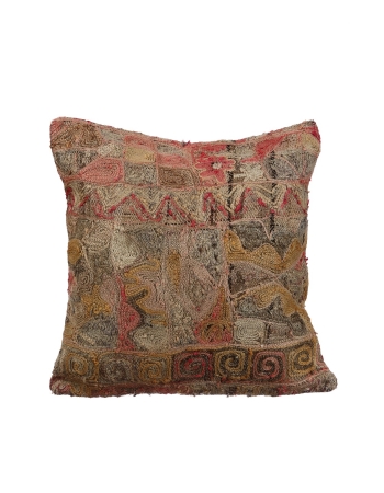 Embroidered Vintage Kilim Pillow Cover