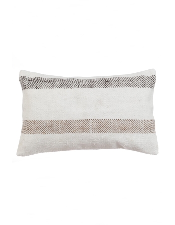 Brown & White Kilim Pillow Cover