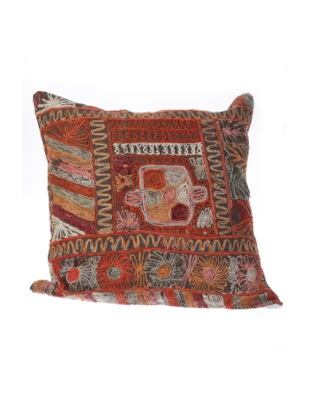 Embroidered Vintage Kilim Pillow Cover