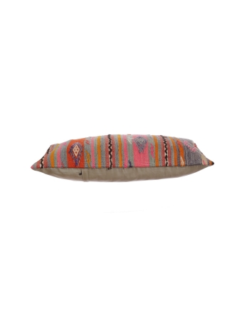 Large Colorful Striped Kilim Pillow