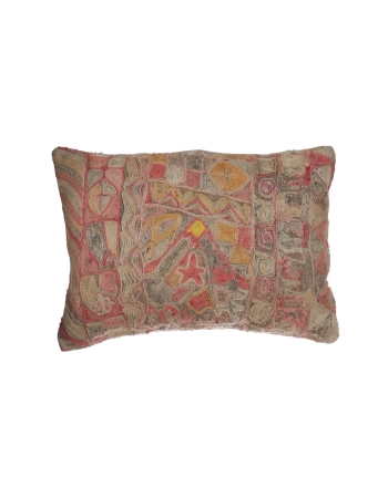 Embroidered Vintage Large Kilim Pillow