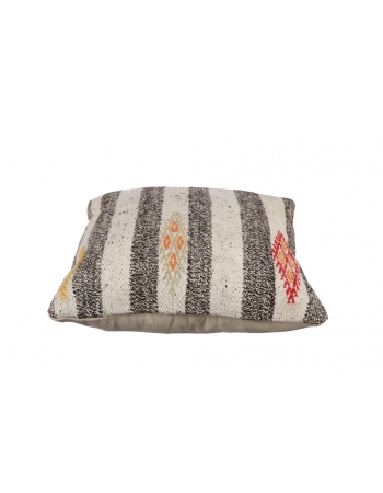 Embroidered Striped Kilim Pillow Cover