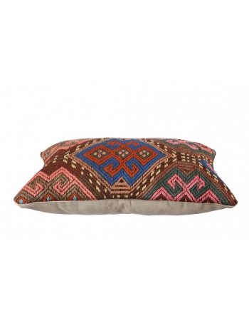 Embroidered Vintage Kilim Pillow Cover