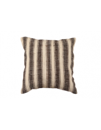 Brown & Ivory Striped Kilim Pillow