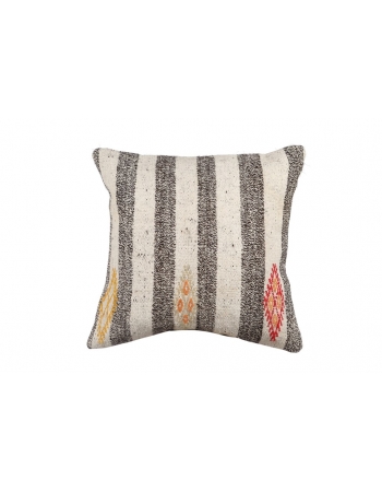 Embroidered Striped Kilim Pillow Cover