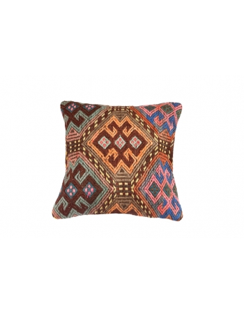 Embroidered Vintage Kilim Pillow Cover