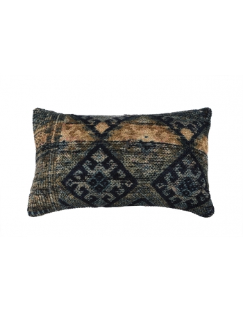 Navy Blue & Brown Vintage Pillow Cover