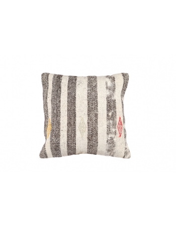 Vintage White & Gray Kilim Pillow