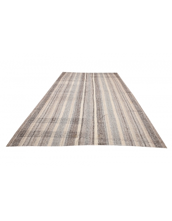 Gray Modern Large Vintage Kilim - 7`7