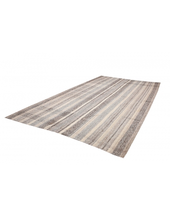 Gray Modern Large Vintage Kilim - 7`7