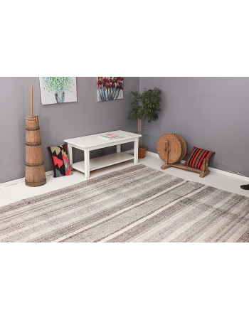 Gray Modern Large Vintage Kilim - 7`7