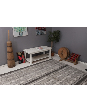 Large Gray Vintage Kilim - 8`6