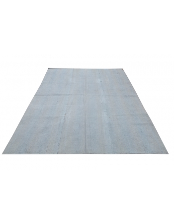 Faded Blue Overdyed Vintage Kilim Rug - 5`9