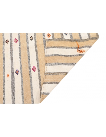 Striped Vintage Turkish Kilim Rug - 6`8