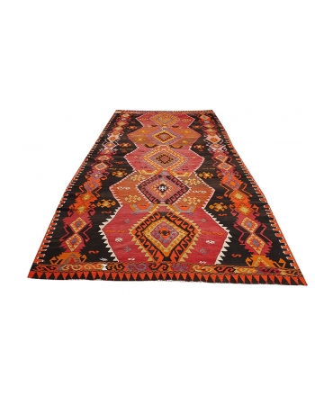 Vintage Handwoven Turkish Kars Kilim Rug - 6`2