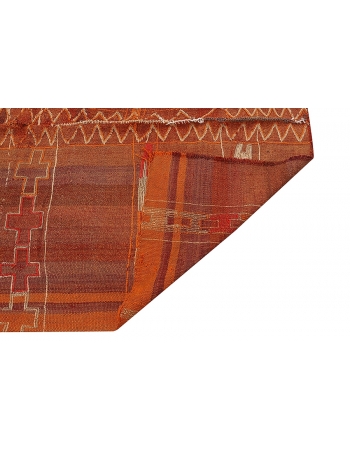 Modern Vintage Orange Kilim Rug - 5`1