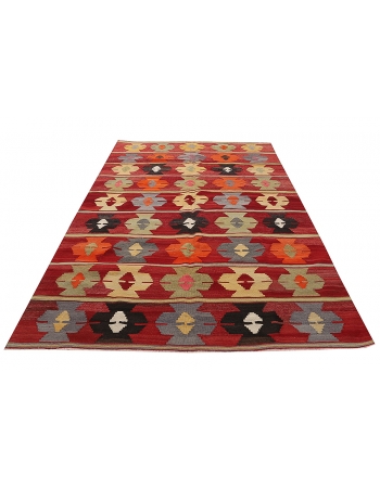 Unique Vintage Turkish Kilim Rug - 5`11