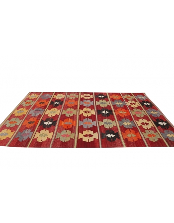 Unique Vintage Turkish Kilim Rug - 5`11