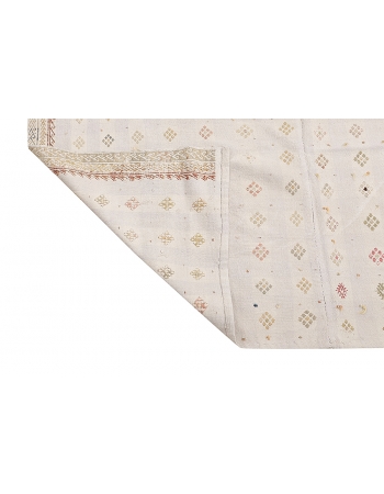 Embroidered Vintage Cotton Kilim Rug - 5`3