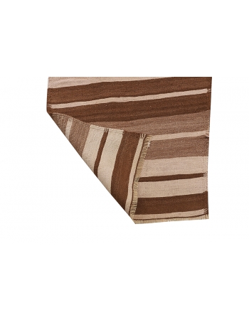 Striped Natural Brown Kilim Runner - 2`8