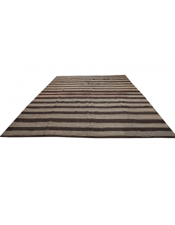 Brown Oversized Vintage Kilim Rug - 11`4