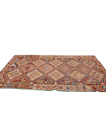 Vintage Turkish Kars Kilim Rug - 5`1